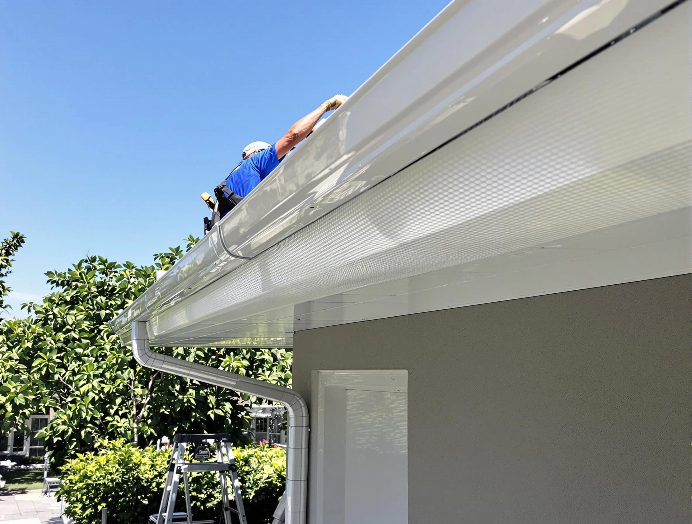 Debris-free gutter guard system by Bay Village Roofing Company in Bay Village, OH